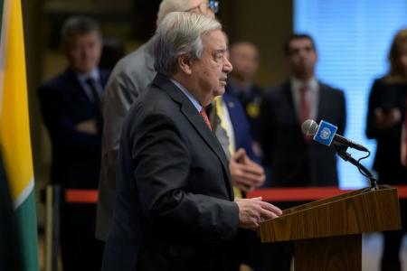 ONU/Manuel Elias El Secretario General de la ONU, António Guterres, informa a la prensa sobre la Iniciativa ONU80.