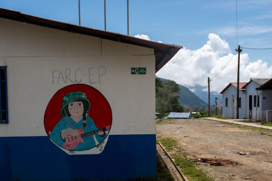 Mision de Verificación de la ONU en Colombia Una visión general del campamento de la exguerrilla en el Llano Grande, ahora llamado ETCR en Dabeiba.