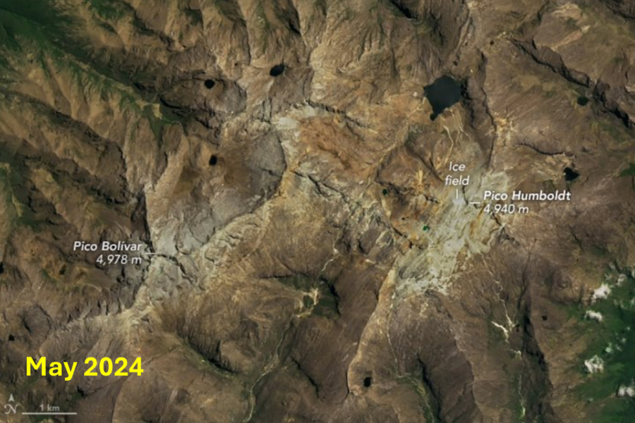 Glaciar Humboldt en mayo de 2024. Observatorio de la NASA.
