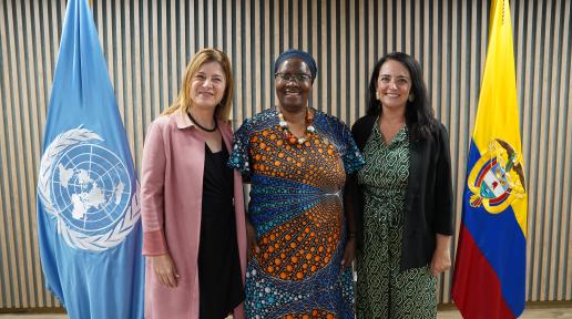 Durante visita oficial Directora Ejecutiva Adjunta Global de ONU Mujeres junto a las Representantes País de ONU Mujeres en Colombia.