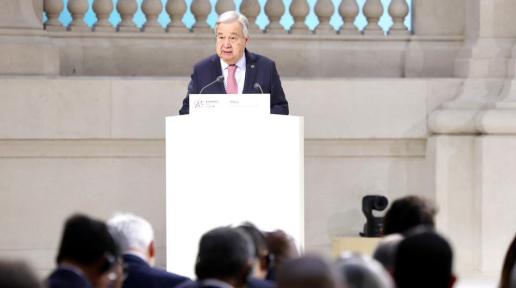 El Secretario General de la ONU, António Guterres, se dirige a los participantes en la Cumbre de Acción sobre la Inteligencia Artificial, en París, Francia.