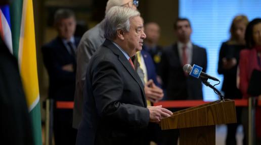 ONU/Manuel Elias El Secretario General de la ONU, António Guterres, informa a la prensa sobre la Iniciativa ONU80.